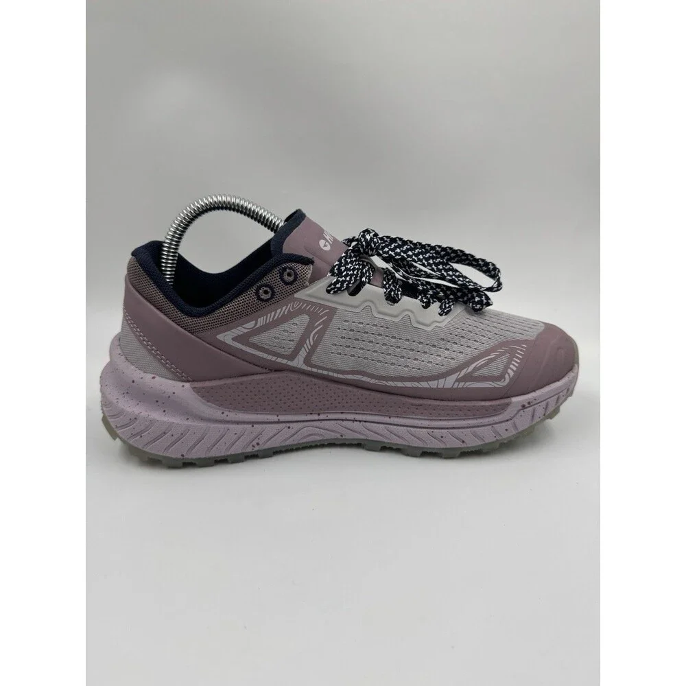 Hi-Tec Women Trail Shoe Athletic 7.5 Breathable Mesh, Lace Up, Lilac, Purple